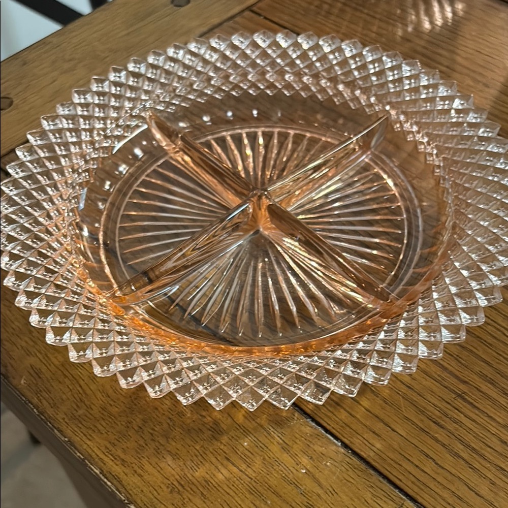 Anchor Hocking Miss America Pink Relish dish Depression Glass